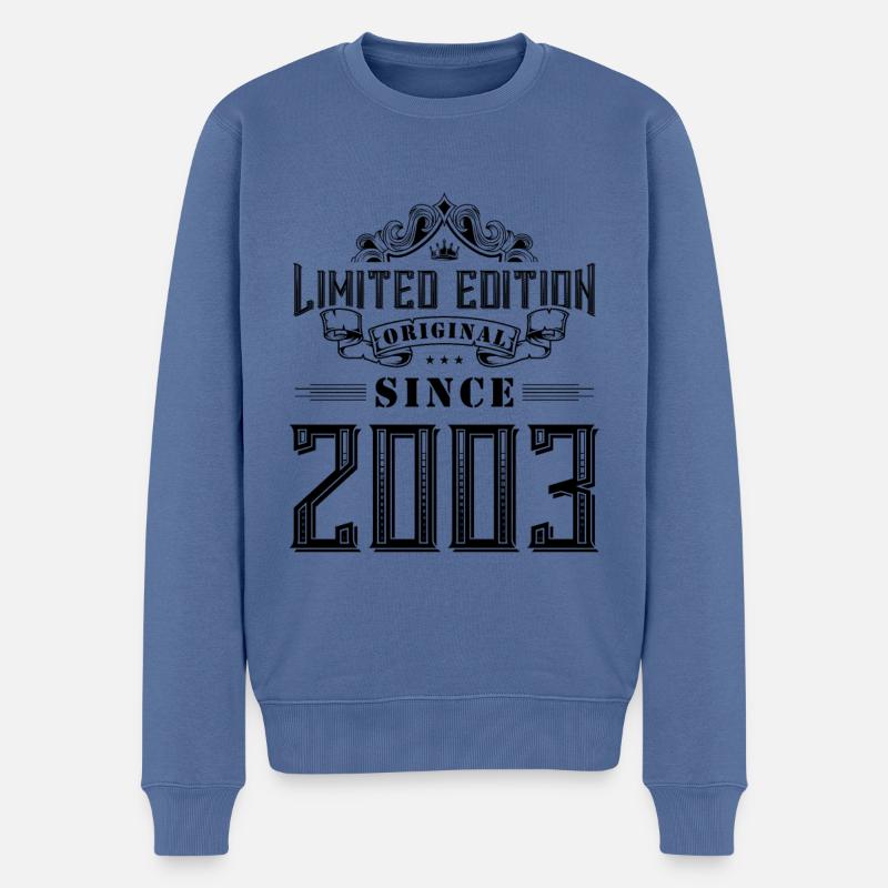 Édition limitée 2003 - Pull Premium bio Homme - bleu pigeon