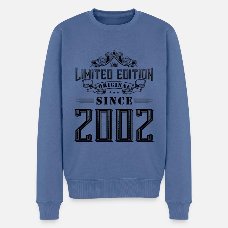 Édition limitée 2002 - Pull Premium bio Homme - bleu pigeon
