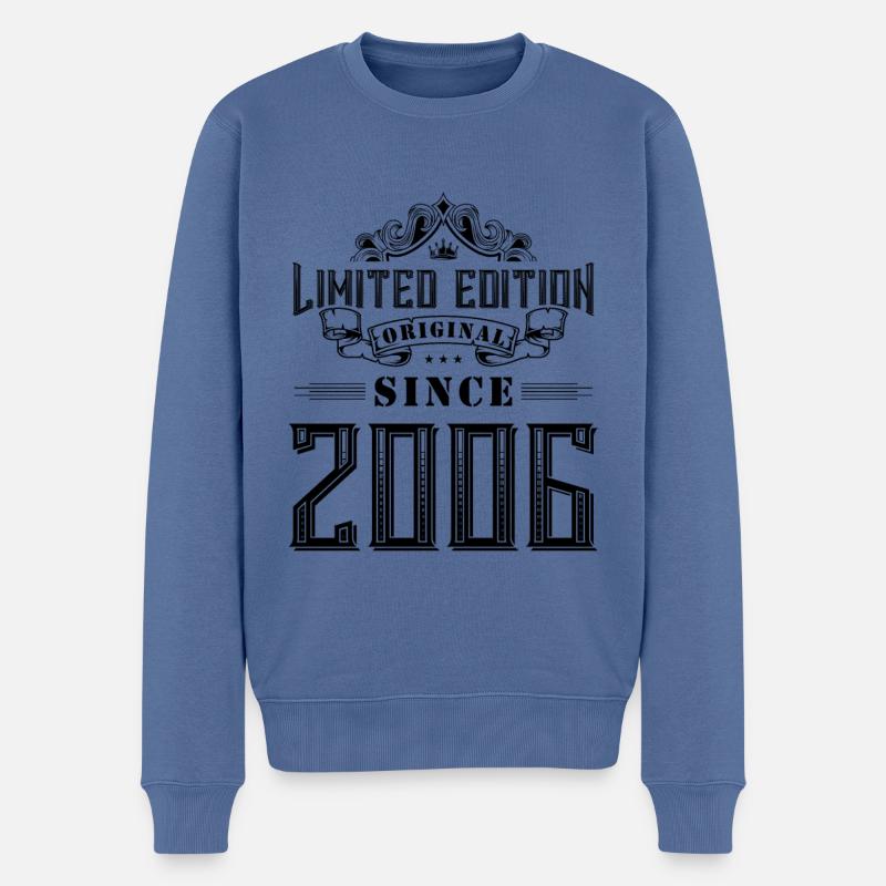 Édition limitée 2006 - Pull Premium bio Homme - bleu pigeon