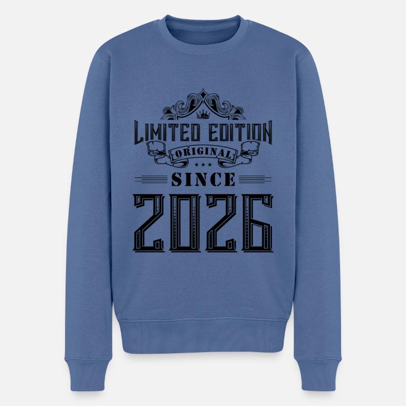 Édition limitée 2026 - Pull Premium bio Homme - bleu pigeon