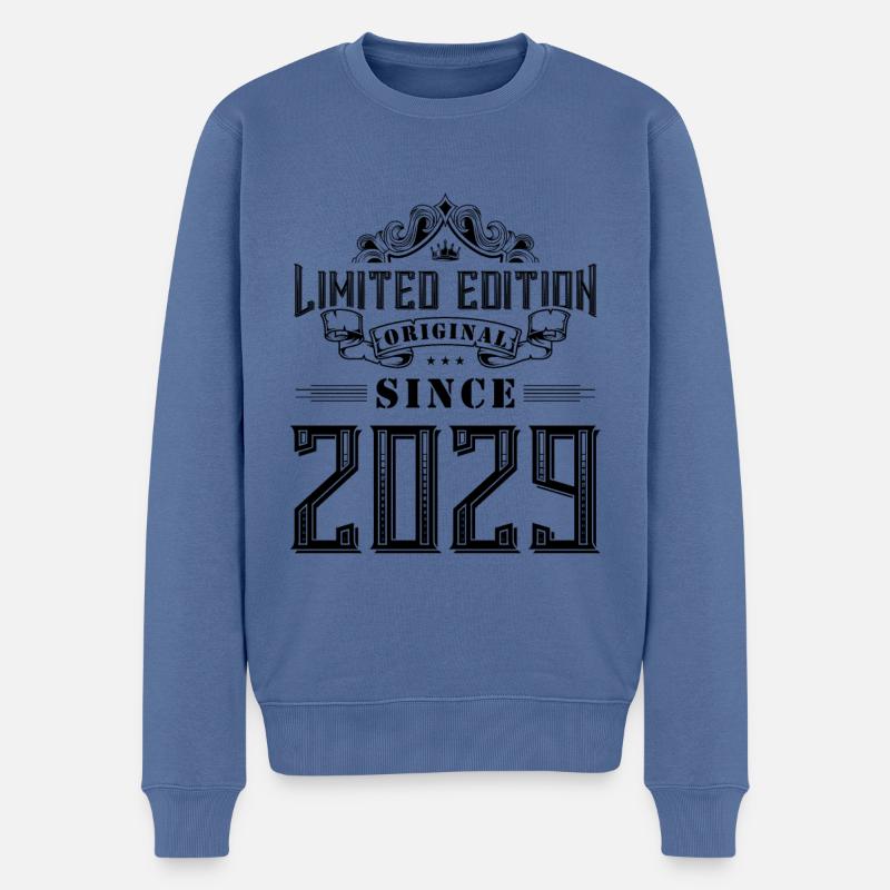 Édition limitée 2029 - Pull Premium bio Homme - bleu pigeon