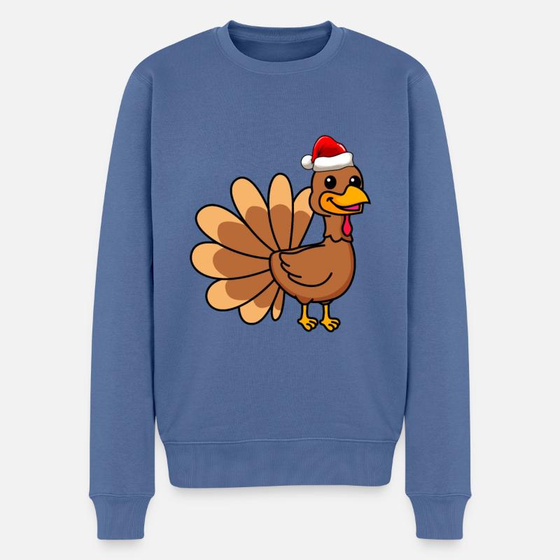 Truthan Comic Christmas - Pull Premium bio Homme - bleu pigeon