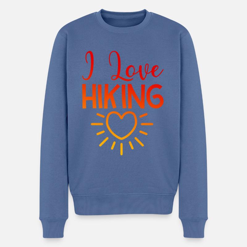 Ich liebe Hiking - Männer Premium Bio Pullover - Taubenblau
