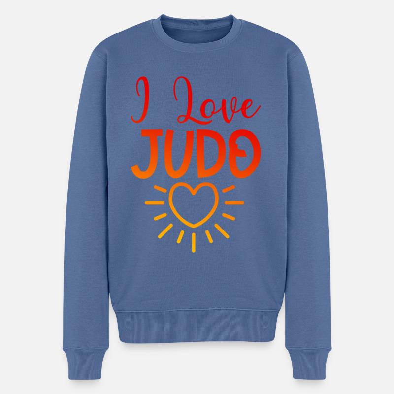 J’adore le judo - Pull Premium bio Homme - bleu pigeon