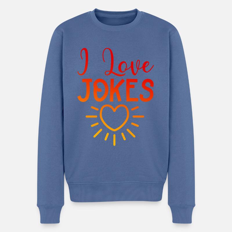 J’adore les blagues - Pull Premium bio Homme - bleu pigeon
