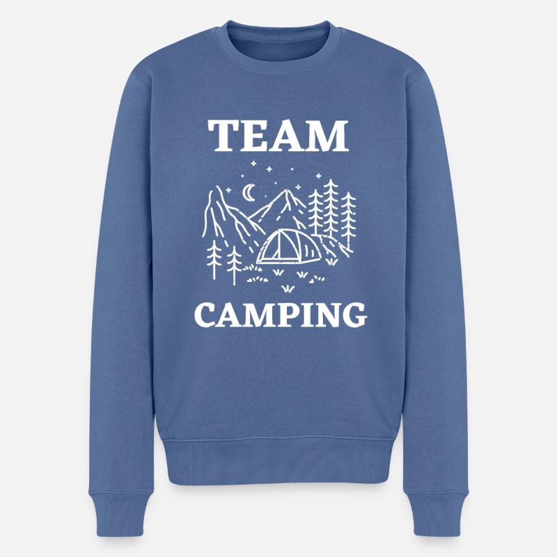 Camping d’équipe - Pull Premium bio Homme - bleu pigeon