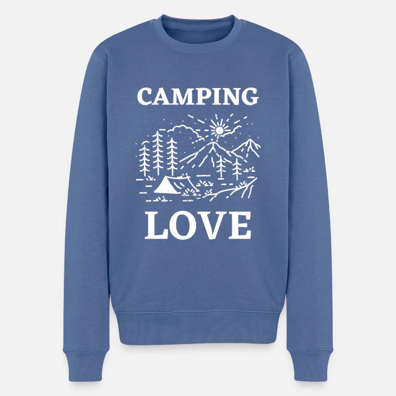 Amour de camping - Pull Premium bio Homme - bleu pigeon