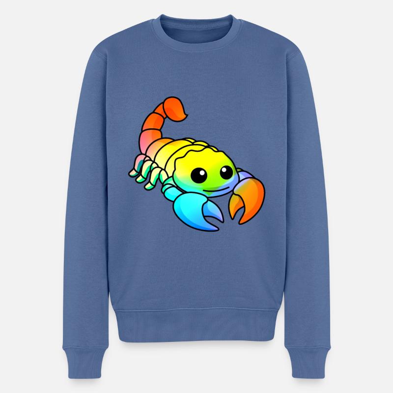 Skorpion Comic Tier - Männer Premium Bio Pullover - Taubenblau