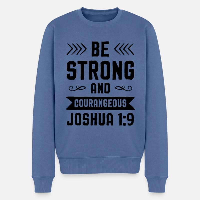 bibel verse - Männer Premium Bio Pullover - Taubenblau