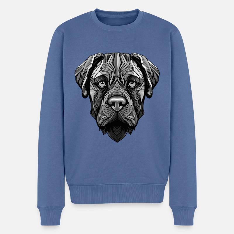 Mastiff Hund Portrait - Männer Premium Bio Pullover - Taubenblau