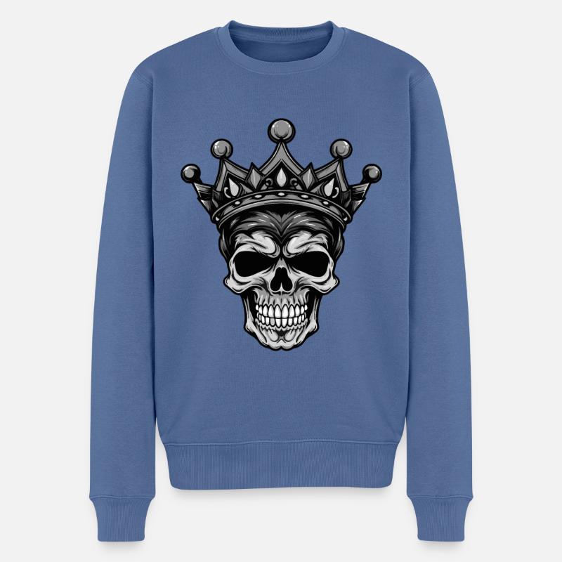 Couronne du Roi Crâne - Pull Premium bio Homme - bleu pigeon