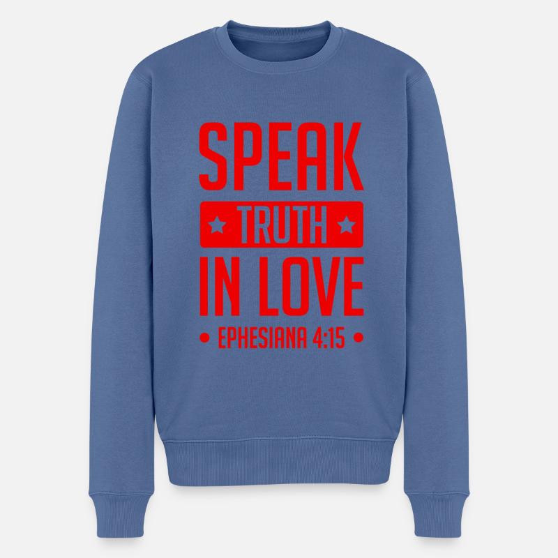 liebe gott bibel - Männer Premium Bio Pullover - Taubenblau