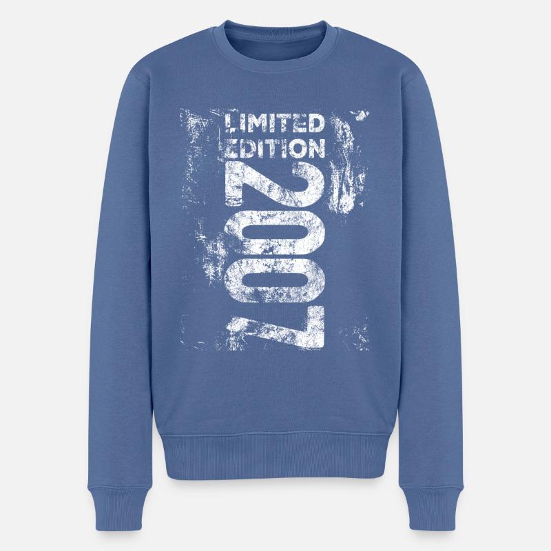 Limited Edition 2007 Geburtstag 2007 geboren - Männer Premium Bio Pullover - Taubenblau