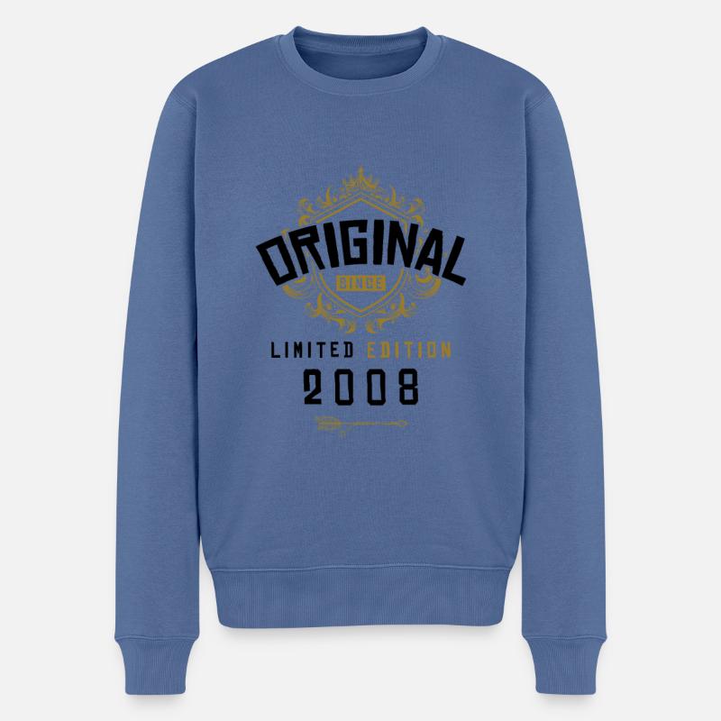 2008 limited edition Geburtstag - Männer Premium Bio Pullover - Taubenblau