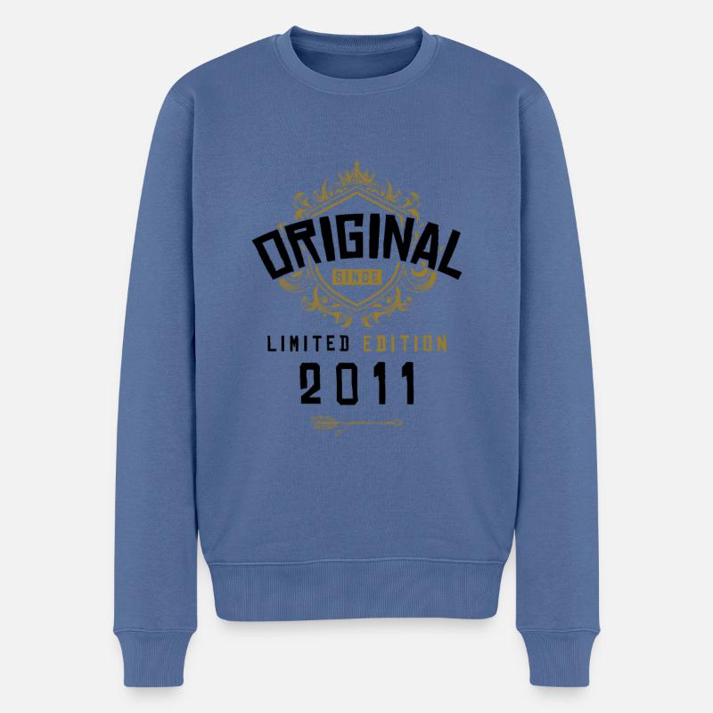 2011 Anniversaire en édition limitée - Pull Premium bio Homme - bleu pigeon