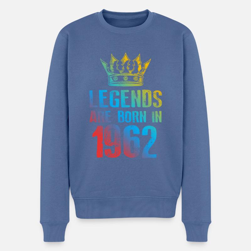1962 Légendes nées en - Pull Premium bio Homme - bleu pigeon