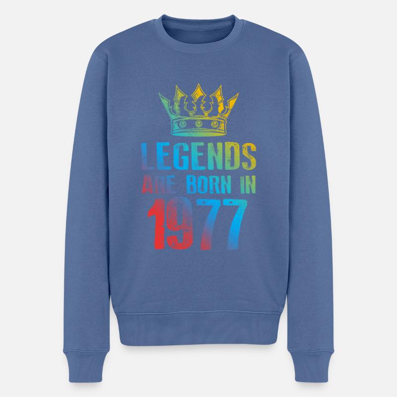 1977 Légendes nées en - Pull Premium bio Homme - bleu pigeon
