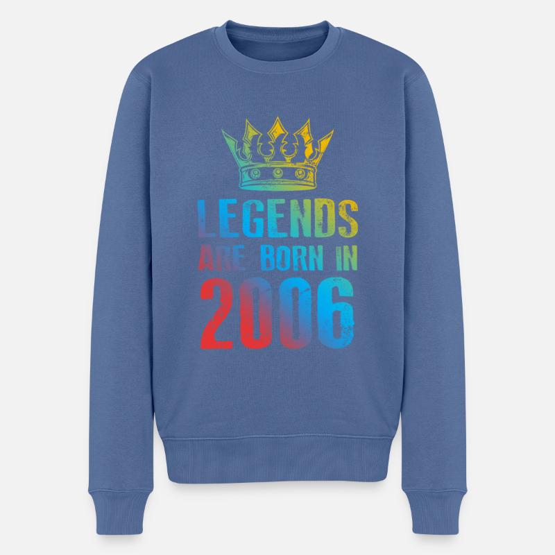 2006 Légendes nées en - Pull Premium bio Homme - bleu pigeon