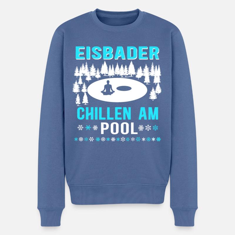 Eisbader wollen Eisbaden - Eisschwimmen Kältebad - Männer Premium Bio Pullover - Taubenblau