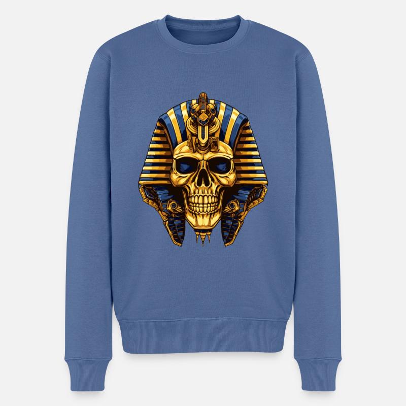 Symbole du crâne de pharaon - Pull Premium bio Homme - bleu pigeon