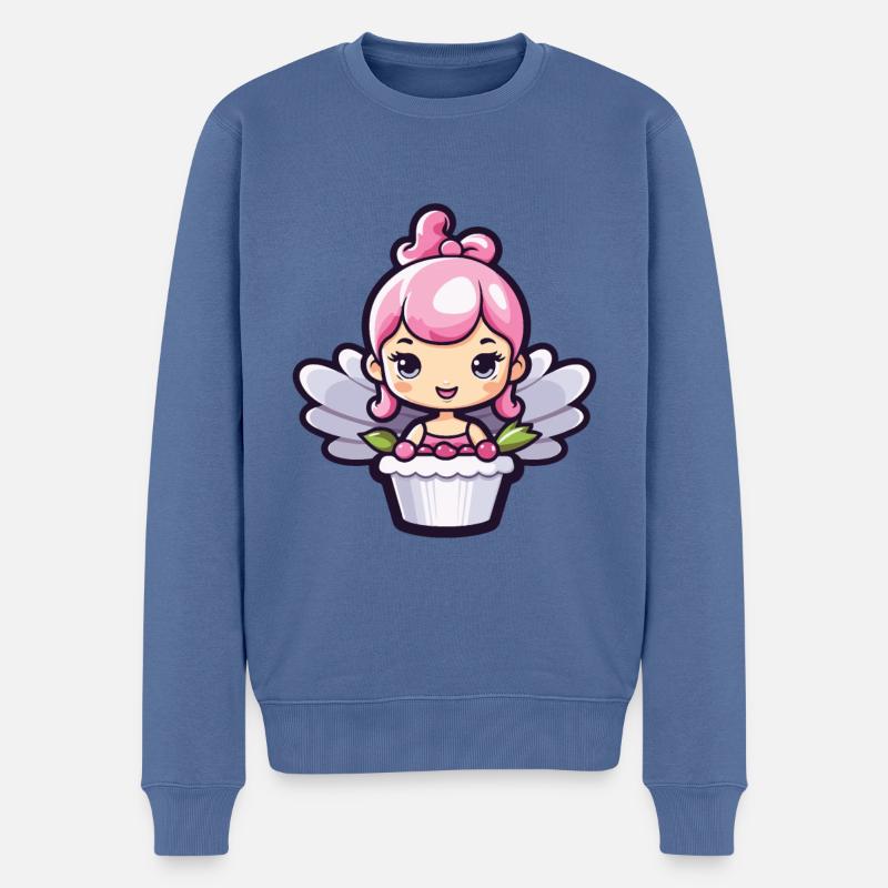 Fee Backen Kuchen Comic - Männer Premium Bio Pullover - Taubenblau