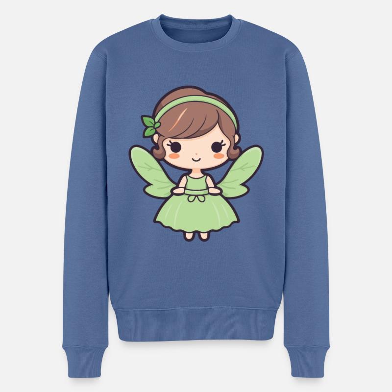 Fée Bande Dessinée Mignonne - Pull Premium bio Homme - bleu pigeon