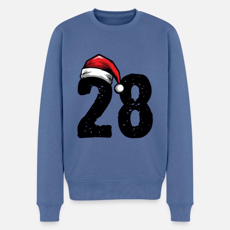28 Numéro Noël - Pull Premium bio Homme - bleu pigeon