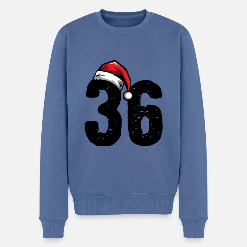 36 Zahl Weihnachten - Männer Premium Bio Pullover - Taubenblau