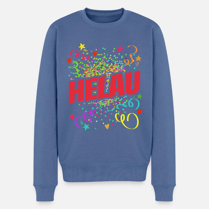 Helau Herz - Fasching - Karneval - Verkleidung - Männer Premium Bio Pullover - Taubenblau