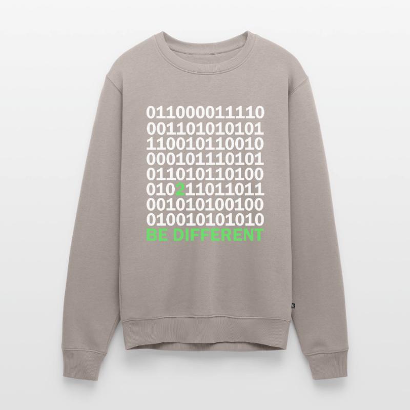 Binary Code Be Different Men's Premium Organic Jumper
