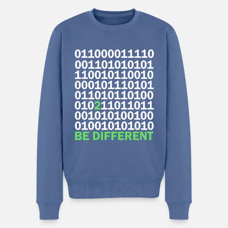 Binärcode Be Different - Männer Premium Bio Pullover - Taubenblau