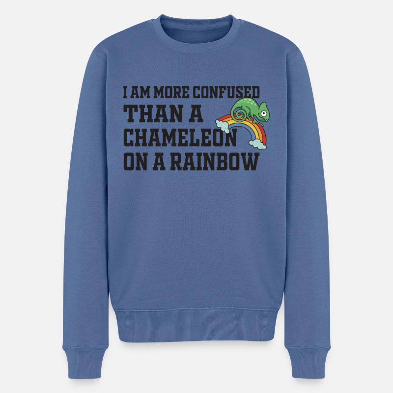 Ich Bin Verwirrter Als Ein Chamäleon - Männer Premium Bio Pullover - Taubenblau