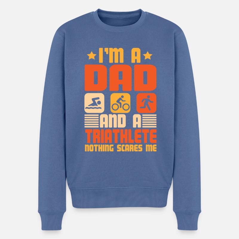 I'm A Dad And A Triathlete Nothing - Männer Premium Bio Pullover - Taubenblau