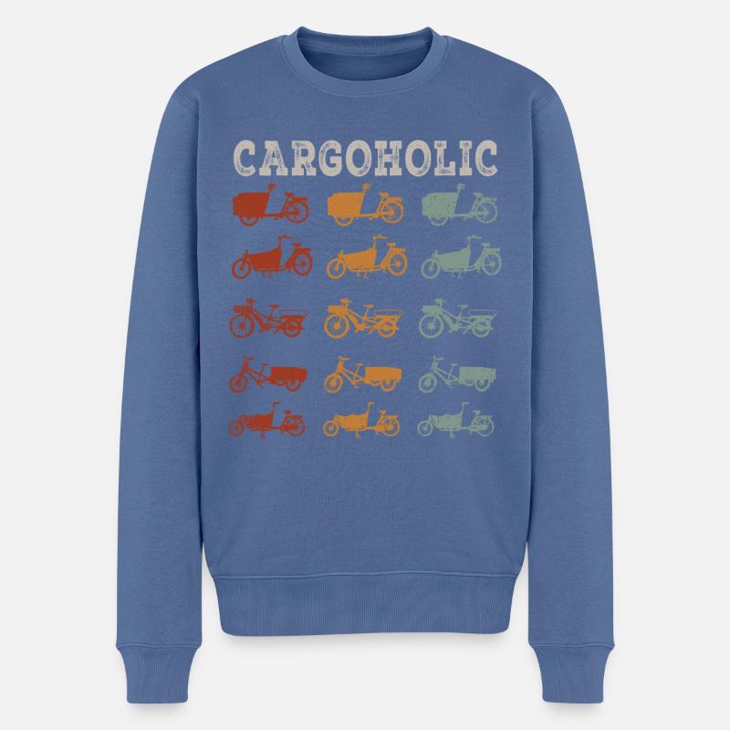 Cargoholic Lastenfahrrad Cargobike - Männer Premium Bio Pullover - Taubenblau