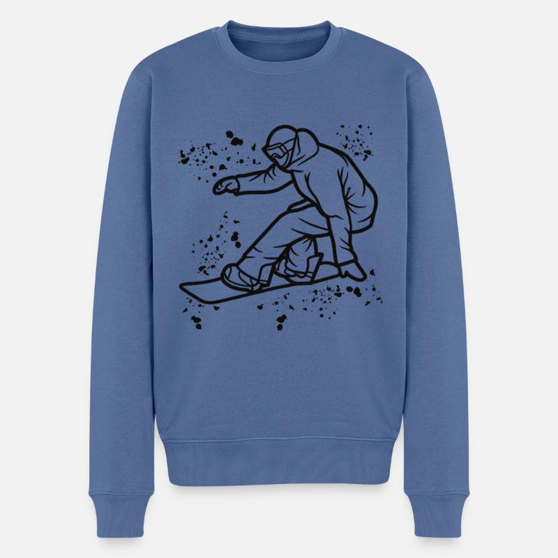 Snowboarder Snowboarding Snowboard - Pull Premium bio Homme - bleu pigeon