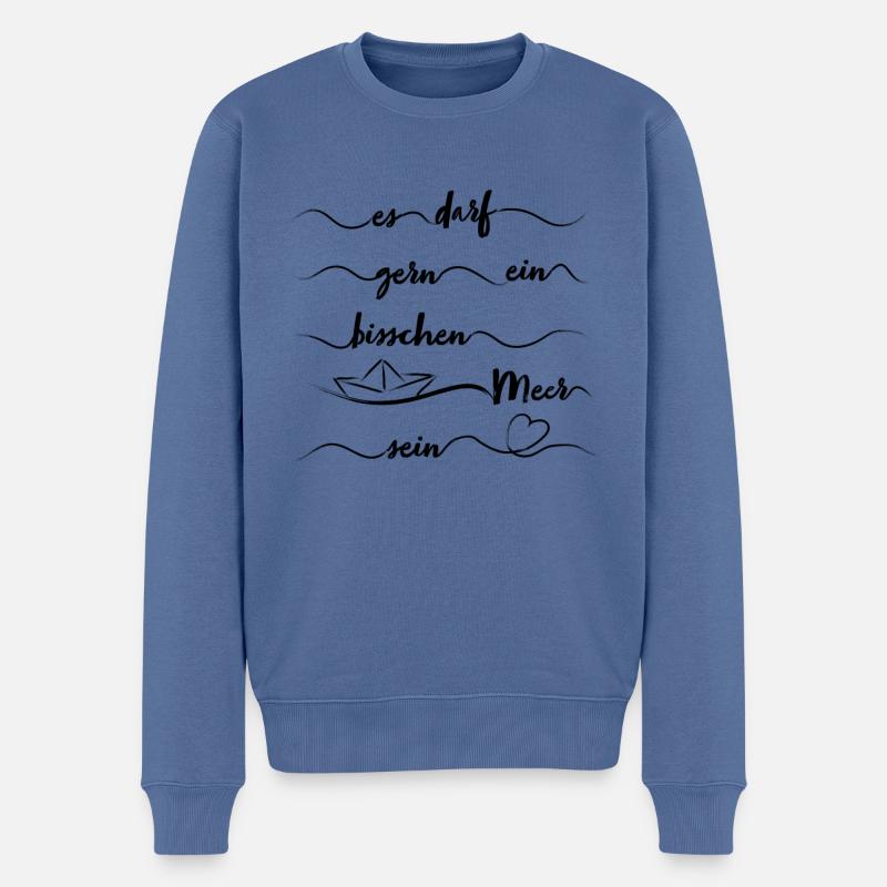 Papierschiff Meer Papierboot Papierschiffchen - Männer Premium Bio Pullover - Taubenblau