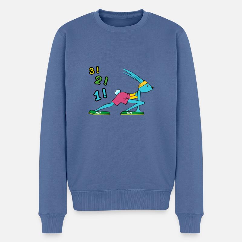 LAPIN SPORTIF 3,2,1... - Pull Premium bio Homme - bleu pigeon