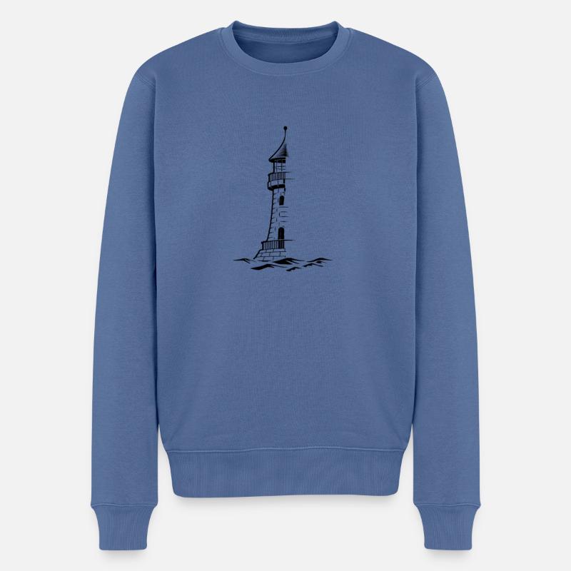 Phare maritime - Pull Premium bio Homme - bleu pigeon