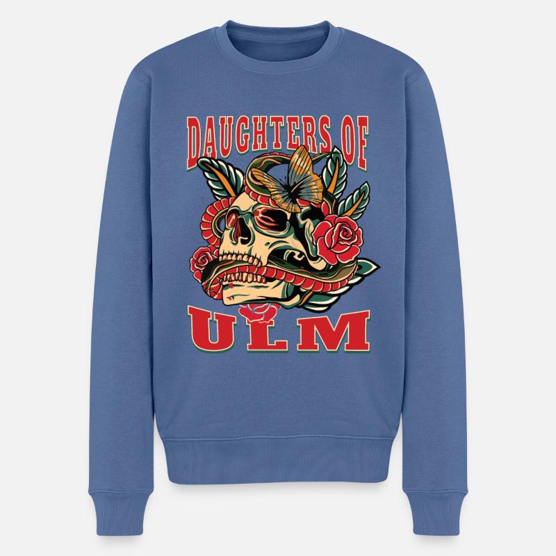 Ulm Power-Frau filles d’Ulm Retro - Pull Premium bio Homme - bleu pigeon