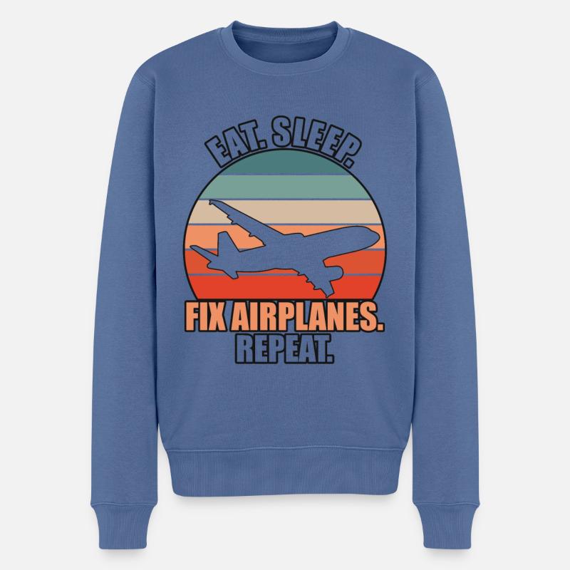 Fix Airplanes - Männer Premium Bio Pullover - Taubenblau