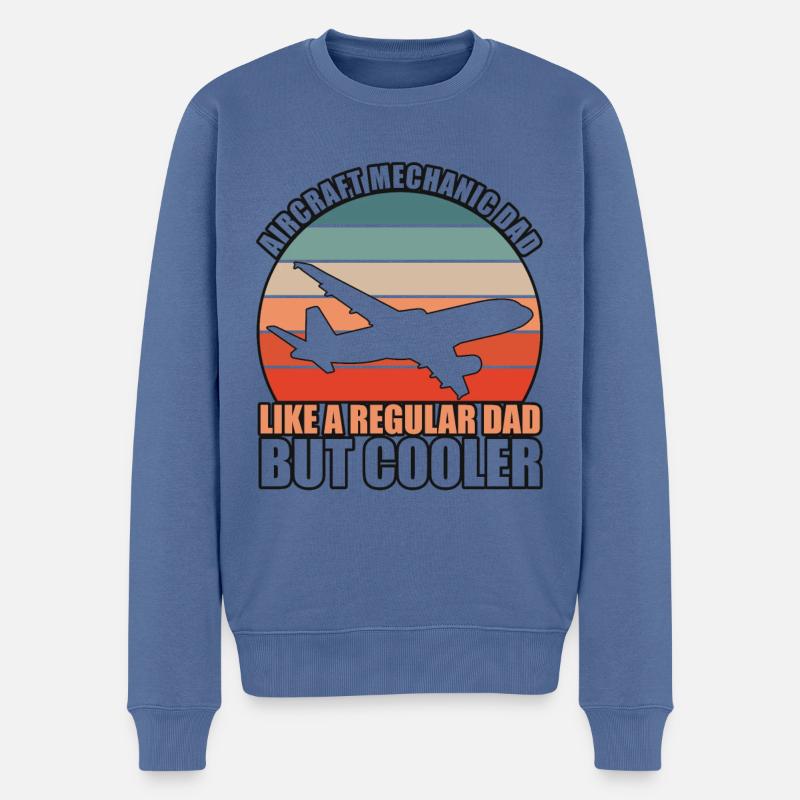 Aircraft Mechanic Dad - Männer Premium Bio Pullover - Taubenblau