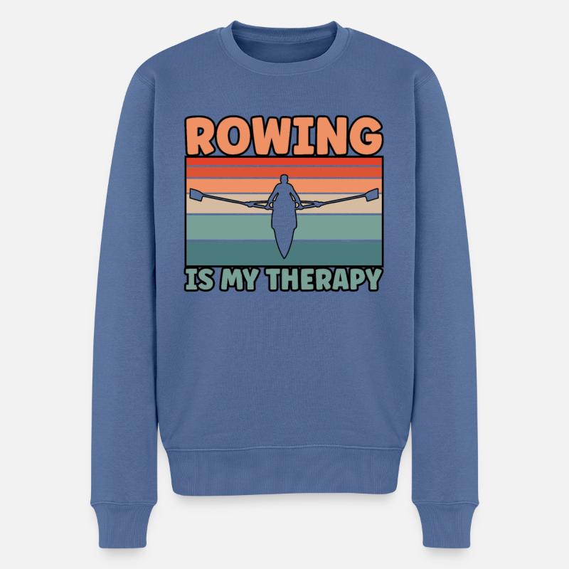 Rowing Therapy - Männer Premium Bio Pullover - Taubenblau