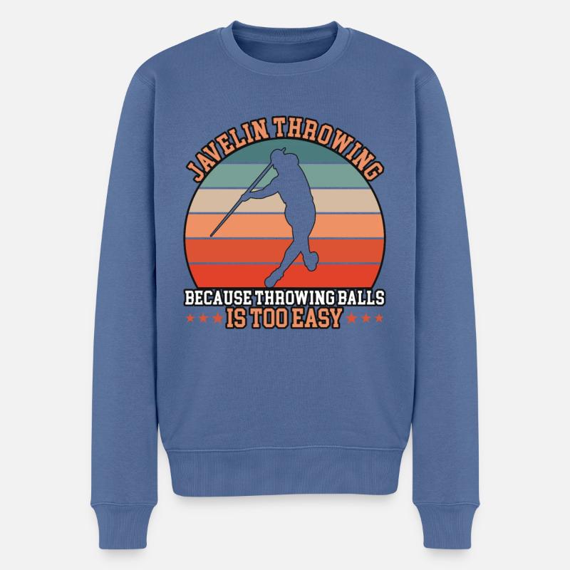 Speerwurf Because Throwing Balls - Männer Premium Bio Pullover - Taubenblau