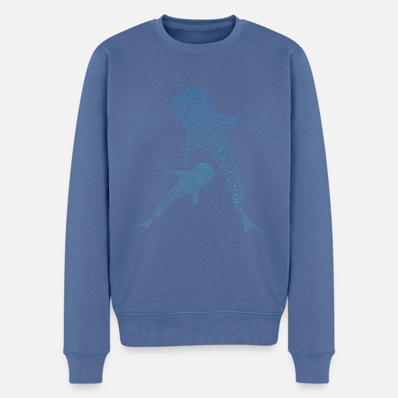 Requin-baleine de Walhai - Pull Premium bio Homme - bleu pigeon