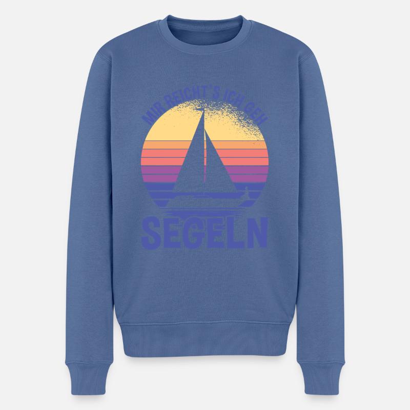 Ich Geh Segeln - Männer Premium Bio Pullover - Taubenblau