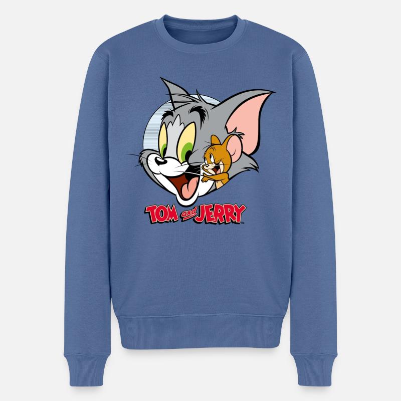 Tom et Jerry Câlin - Pull Premium bio Homme - bleu pigeon