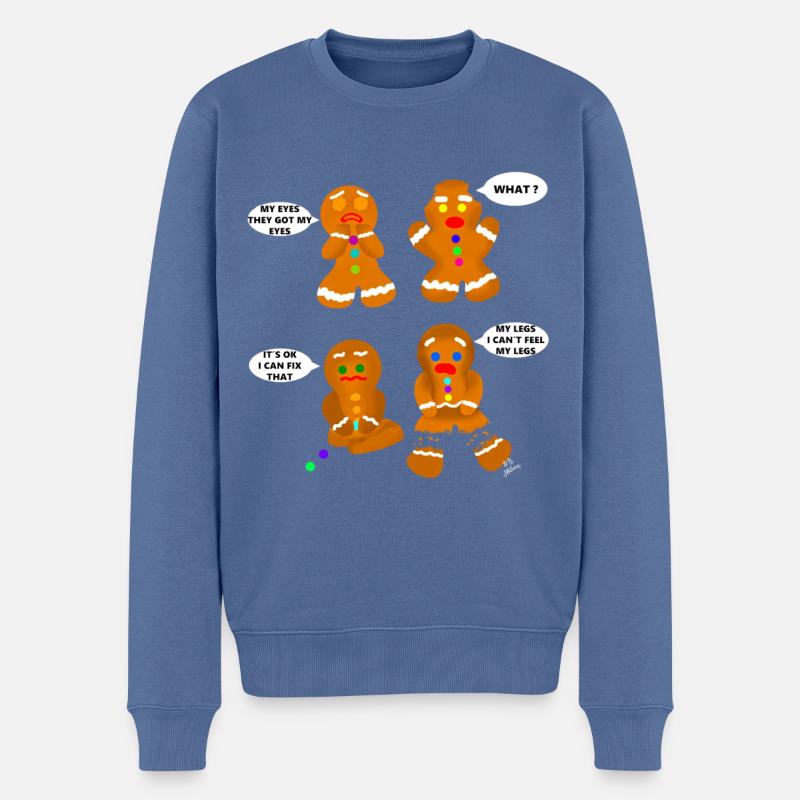 Zander Claus ® Das Original Lebkuchenmann gegessen - Männer Premium Bio Pullover - Taubenblau