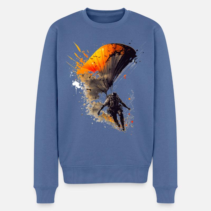 Adrenalin pur: Paragliding Abenteuer - Männer Premium Bio Pullover - Taubenblau