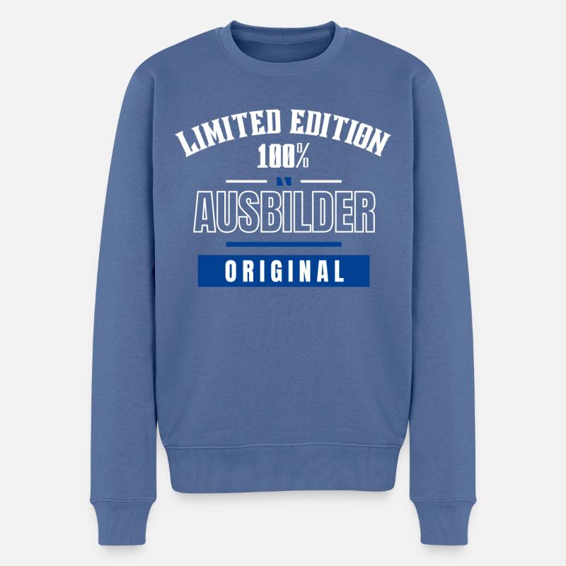 Limited Edition 100% - Ausbilder - Original - Männer Premium Bio Pullover - Taubenblau