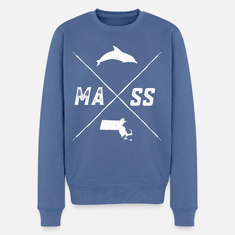 Massachusetts - Pull Premium bio Homme - bleu pigeon